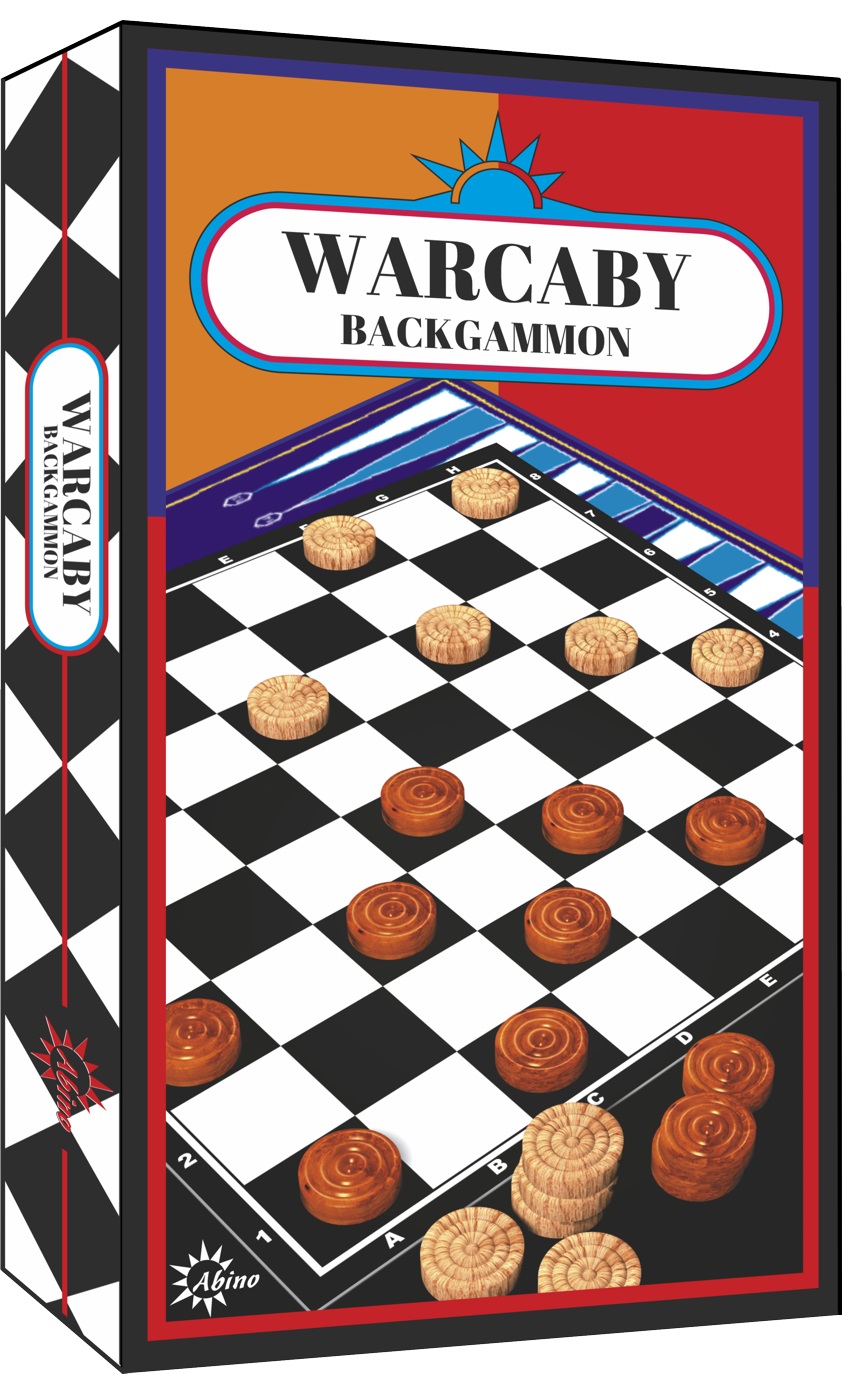 Zestaw gier planszowych Warcaby i Backgammon 2w1 ABINO dwustronna plansza i pionki