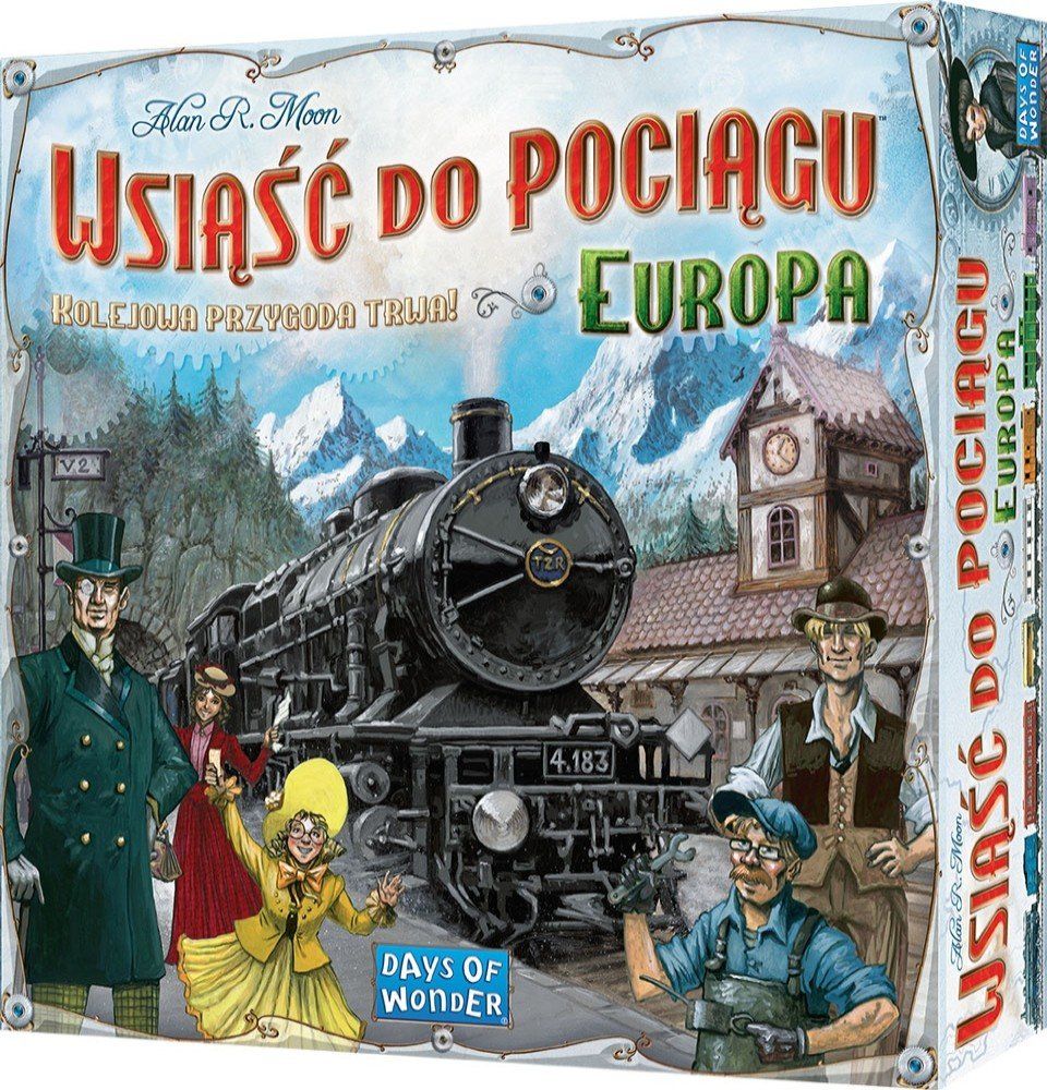 Plansza do gry Wsiąść do Pociągu: Europa z mapą Europy z 1900 roku i elementami gry