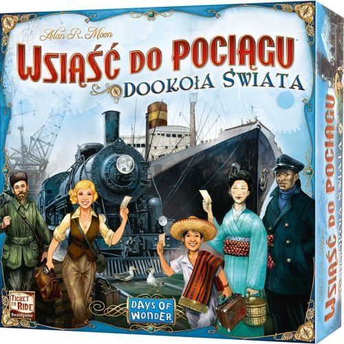 Plansza Wsiąść do Pociągu: Dookoła Świata z mapą świata REBEL