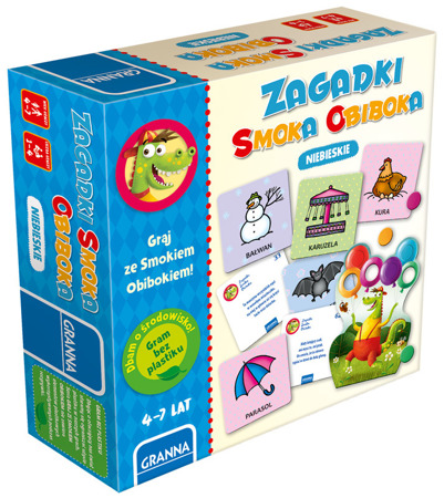 Plansza i elementy gry Zagadki Smoka Obiboka Niebieskie GRANNA