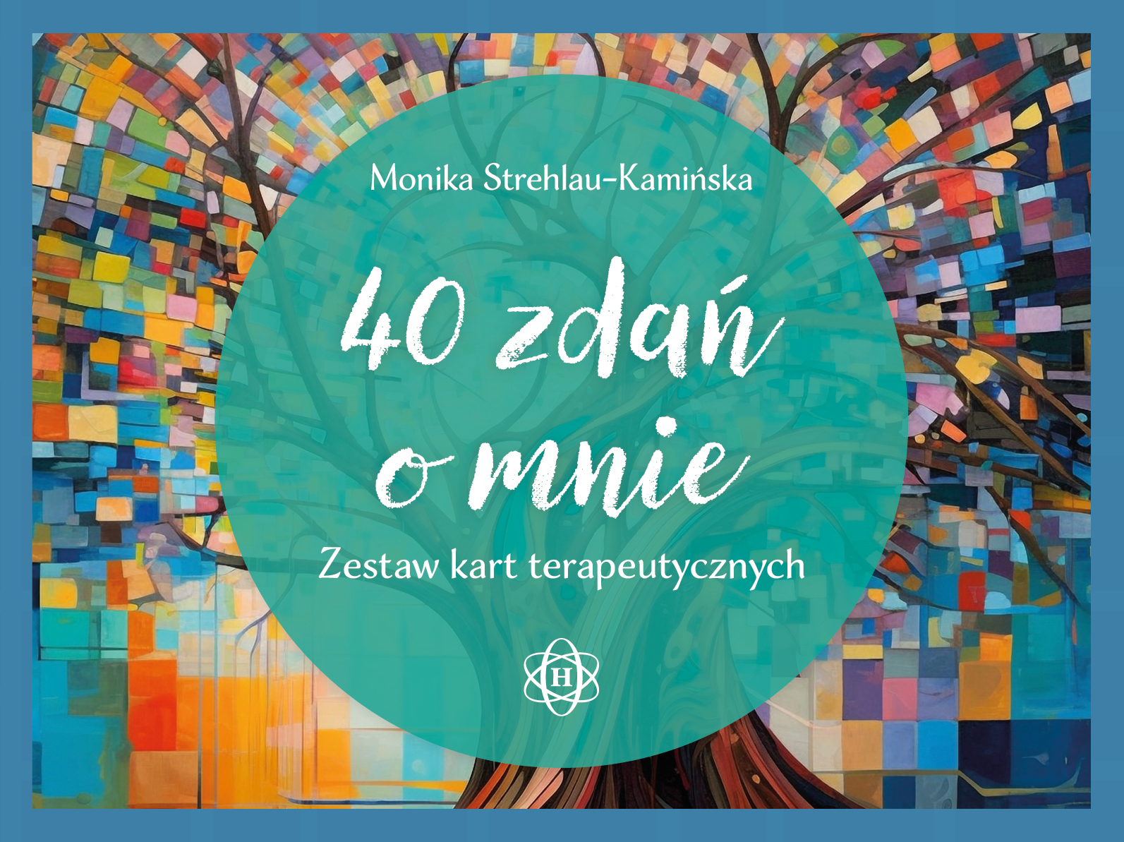 Zestaw 40 kart terapeutycznych 40 zdań o mnie Harmonia podręczniki – okładka i przykładowa karta