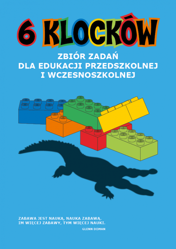 Okładka książki 6 klocków Albus z zadaniami edukacyjnymi dla dzieci