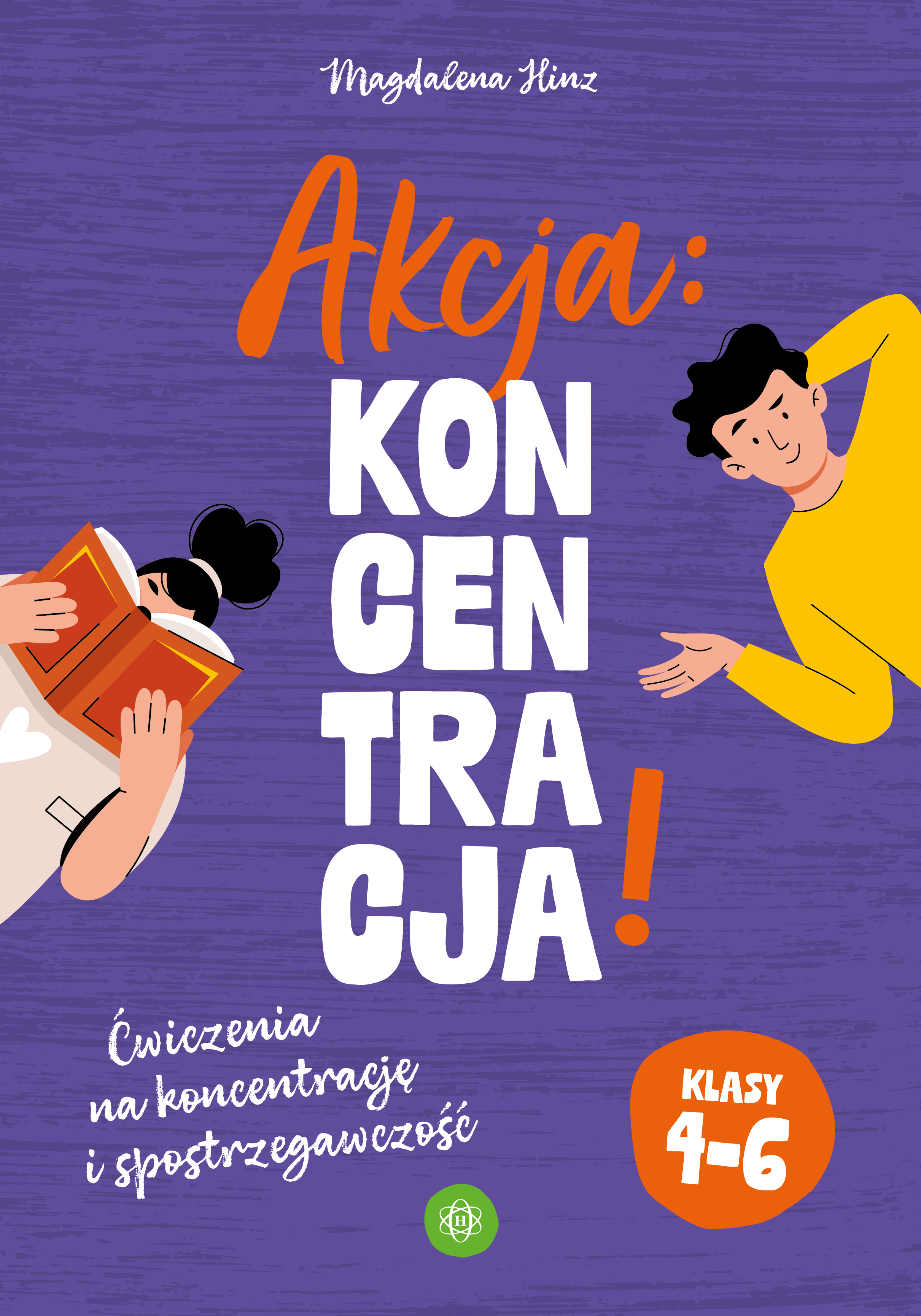 Okładka książki Akcja: koncentracja! ćwiczenia dla klas 4–6 wydawnictwa Harmonia podręczniki