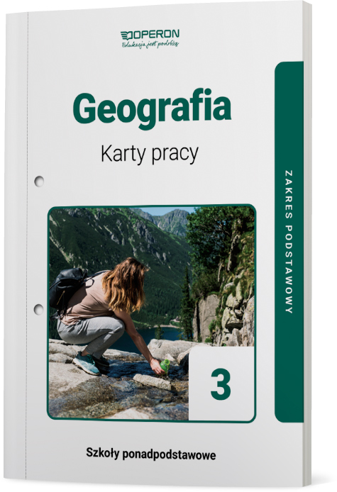 Geografia Karty Pracy Ucznia 3 Liceum i Technikum zakres podstawowy - okładka wydawnictwa OPERON PODRĘCZNIKI 2