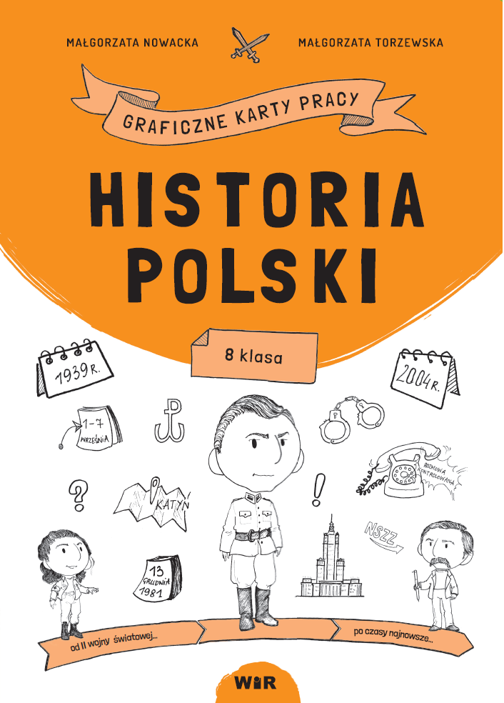 Graficzne karty pracy Historia Polski dla klasy 8 marki Wir (T) - widok okładki zestawu edukacyjnego
