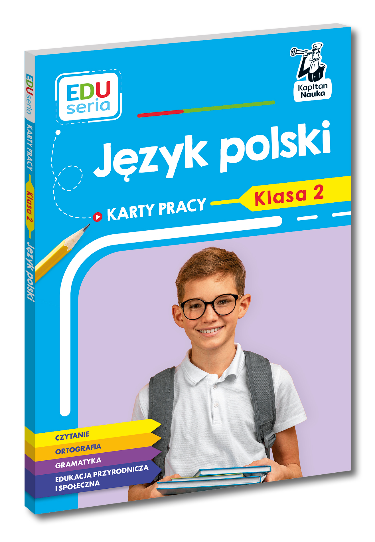 EDUseria Język polski. Karty pracy klasa 2 Kapitan Nauka okładka zeszytu ćwiczeń
