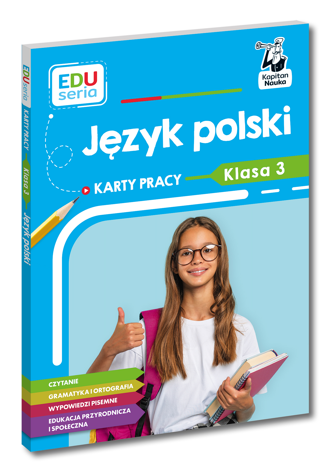 Okładka kart pracy Język polski klasa 3 Kapitan Nauka EDUseria 205x285 mm