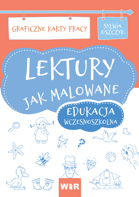 Okładka graficznych kart pracy Lektury jak malowane Wir (T) dla edukacji wczesnoszkolnej