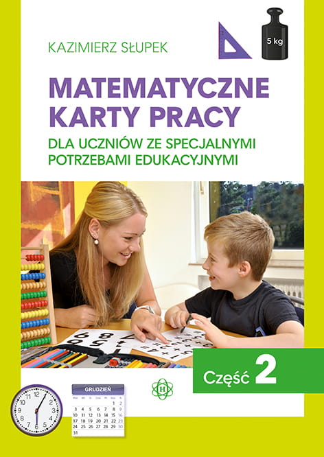 Okładka Matematycznych kart pracy dla uczniów ze specjalnymi potrzebami edukacyjnymi część 2 wydawnictwa Harmonia