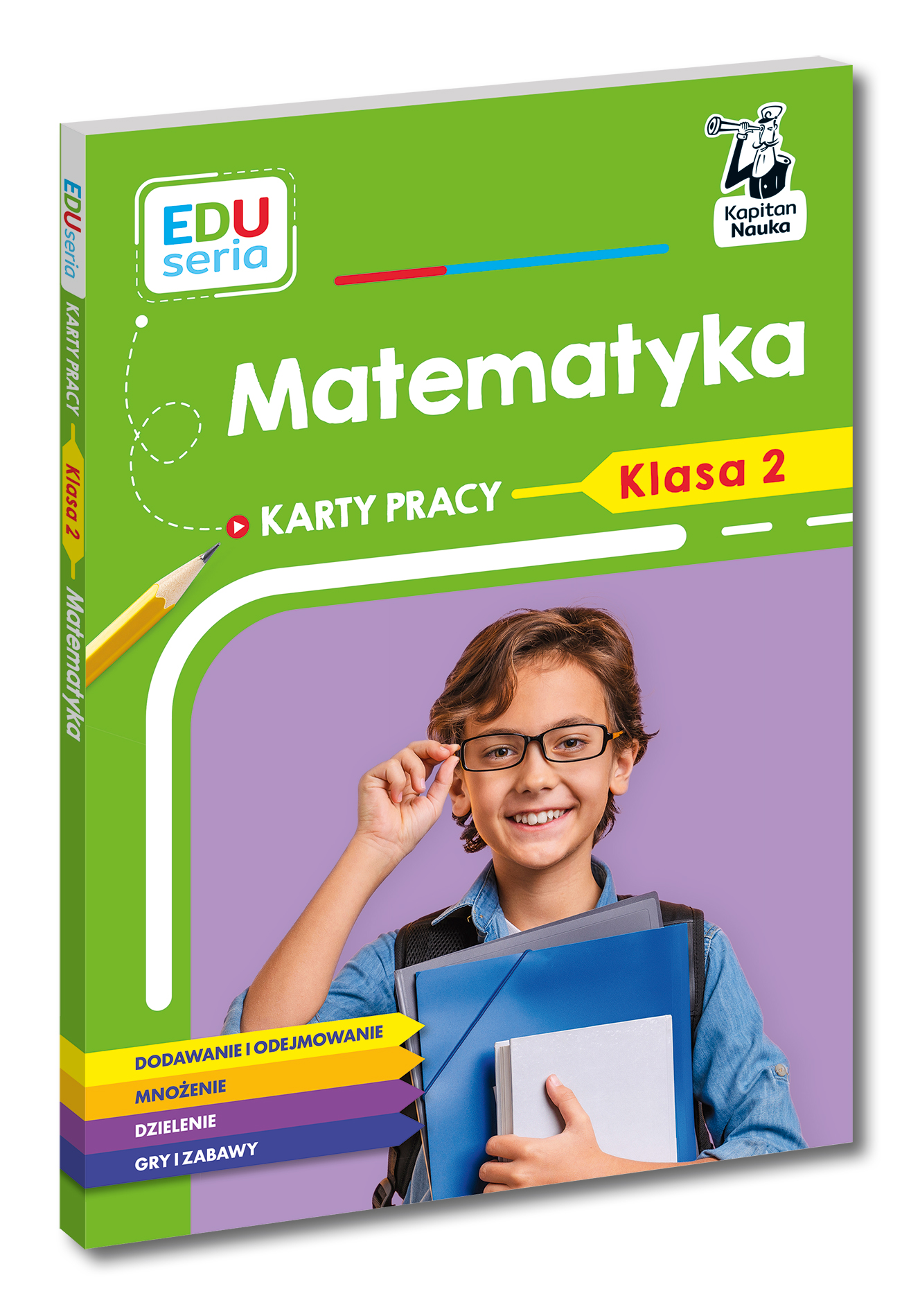 EDUseria Matematyka karty pracy klasa 2 Kapitan Nauka - okładka zestawu edukacyjnego