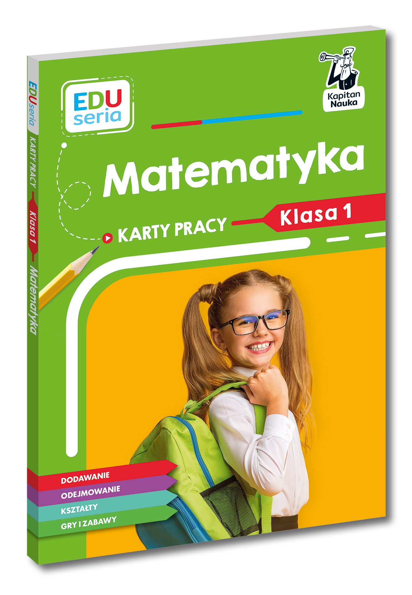EDUseria Matematyka karty pracy dla klasy 1 Kapitan Nauka okładka z kolorowymi ilustracjami