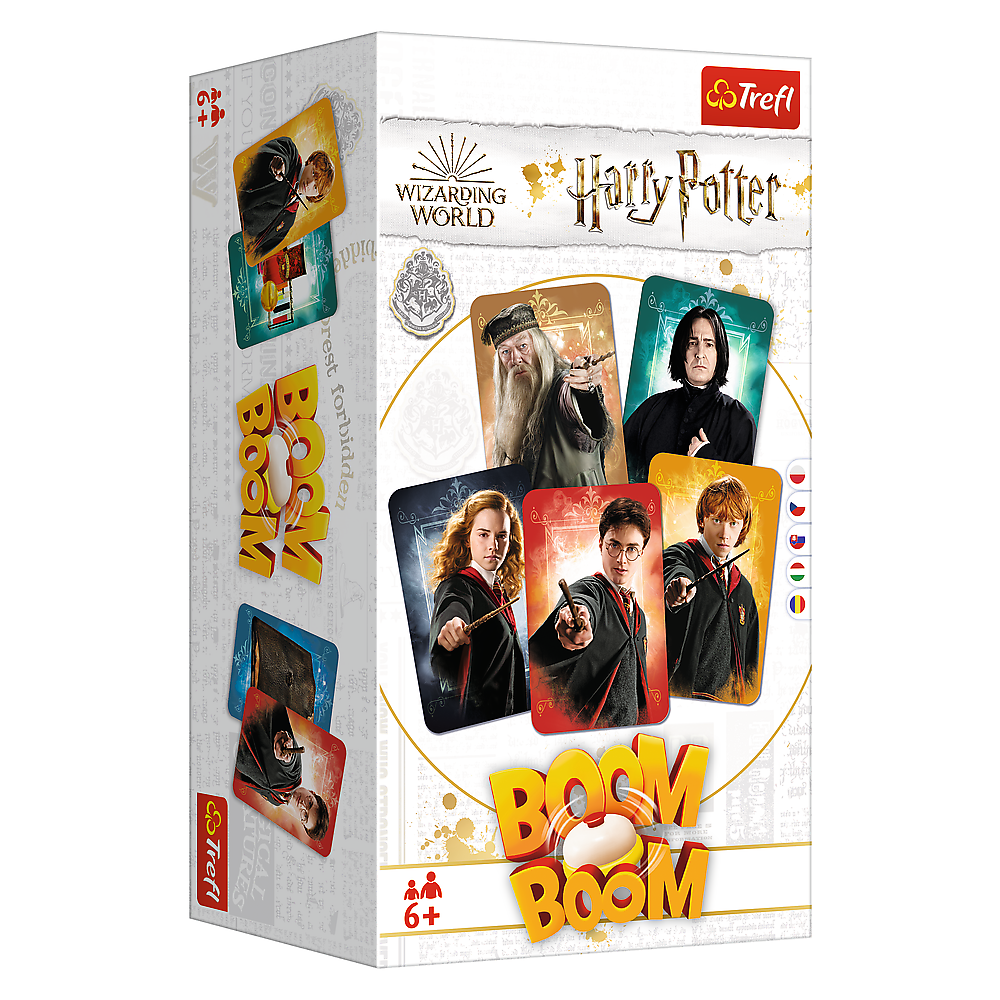 Zestaw kart do gry Boom Boom Harry Potter z motywami z Hogwartu