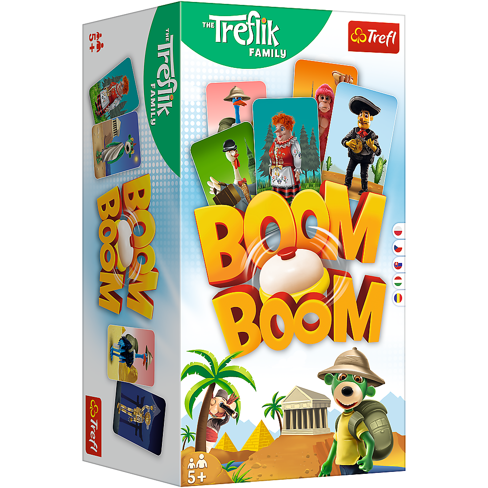 Plansza i elementy gry Boom Boom Rodzina Treflików Trefl PAP