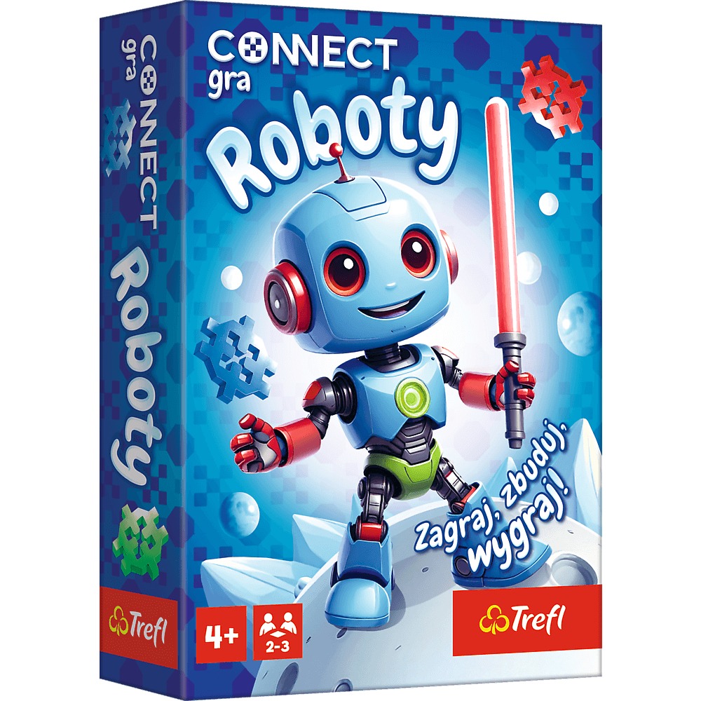 Elementy gry Connect Roboty w jasnych kolorach do budowania robotów
