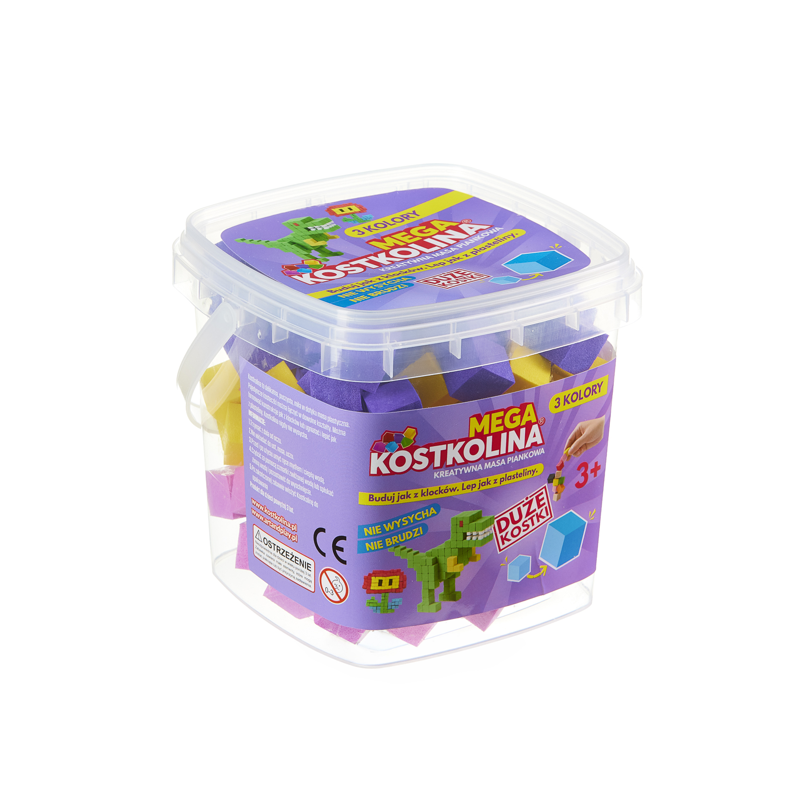 Mega Kostkolina Purple masa kreatywna ART AND PLAY - zestaw dużych i małych kostek do ugniatania i budowania