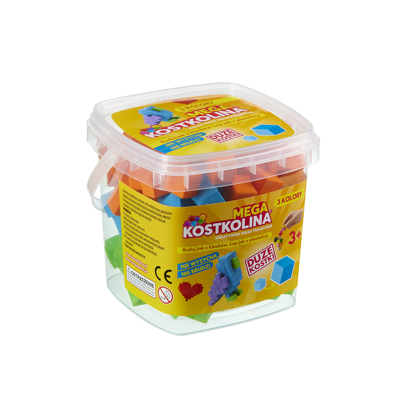 Mega Kostkolina Orange masa kreatywna w trzech kolorach ART AND PLAY format 125x135 mm