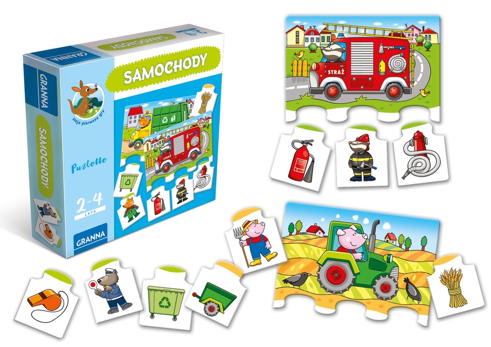 Puzzlotto Samochody – edukacyjne puzzle o pojazdach marki GRANNA