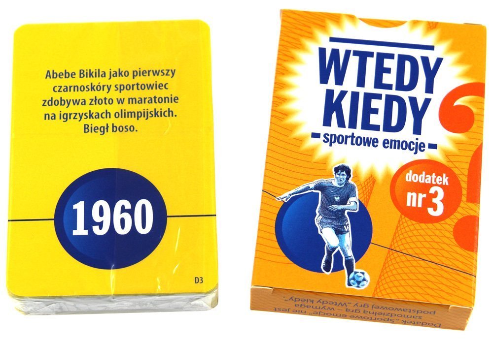 Karty dodatku Wtedy Kiedy Sportowe Emocje o sportowych wydarzeniach, format 90x60 mm