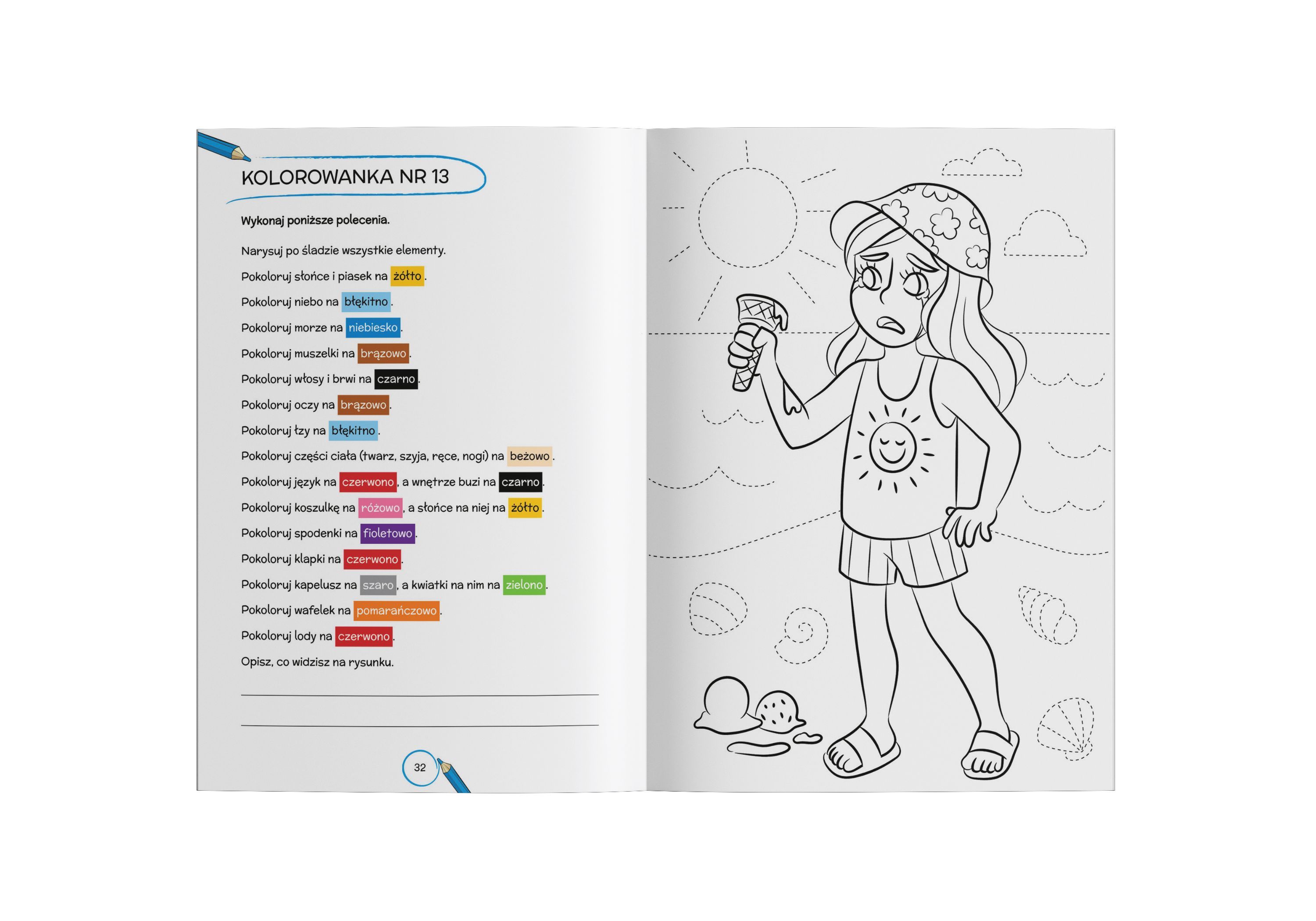 Zadania w kolorowankach z emocjami HARMONIA z 24 rysunkami do ćwiczeń rozpoznawania emocji