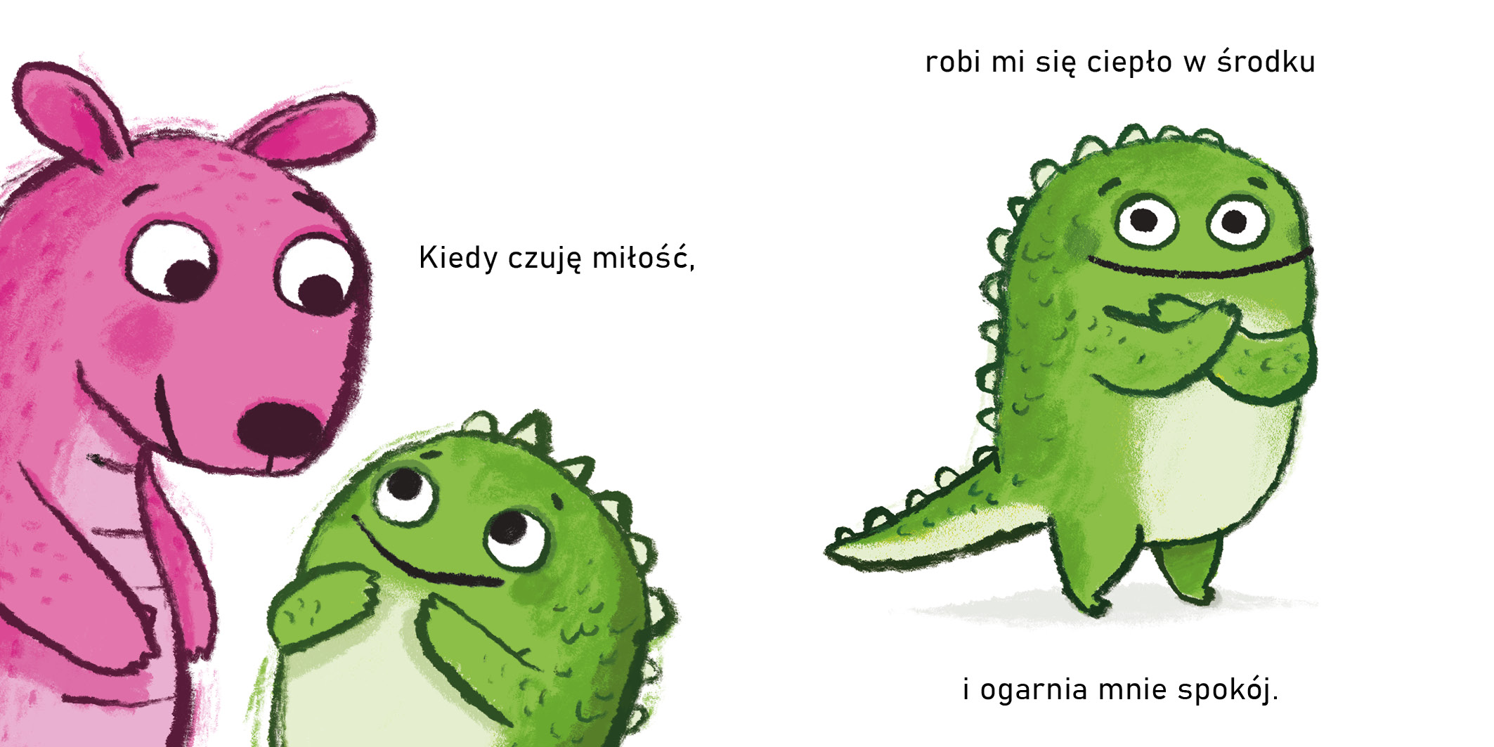 Ilustracje z książki Kiedy Czuję Miłość MAMANIA - przykłady emocji i bliskości