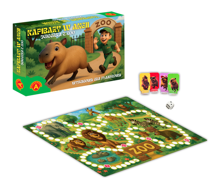 Kapibary w Akcji: Ucieczka z Zoo - planszowa gra rodzinna ALEXANDER GRY