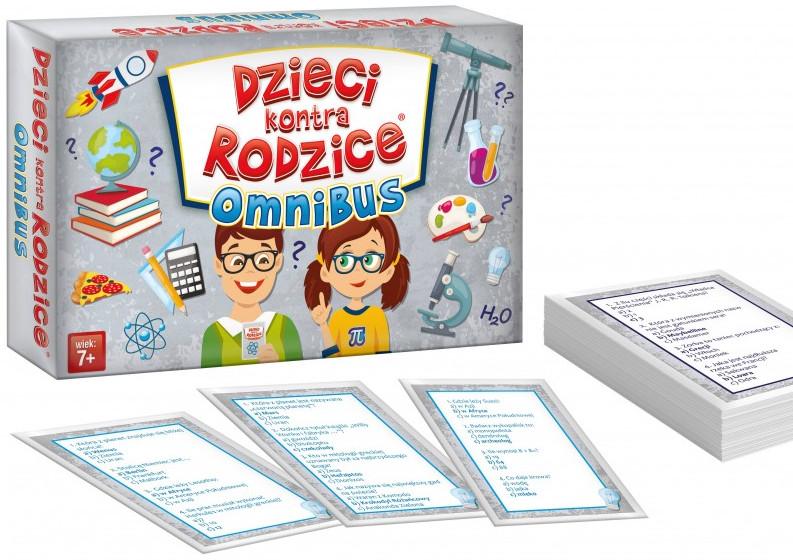 Karty z pytaniami do gry quizowej Dzieci kontra Rodzice Omnibus od KANGUR