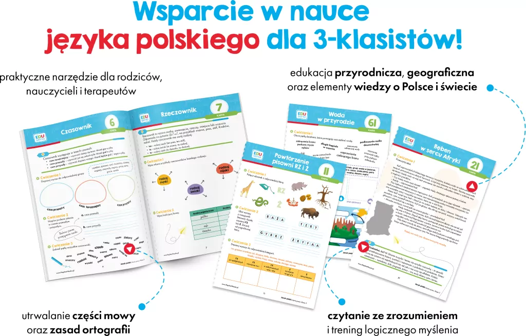 Zeszyt ćwiczeń Kapitan Nauka EDUseria Język polski klasa 3 z zadaniami do czytania i pisania