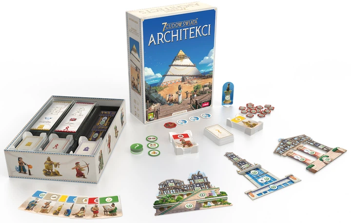 Plansza i karty gry Architekci 7 Cudów Świata od Rebel
