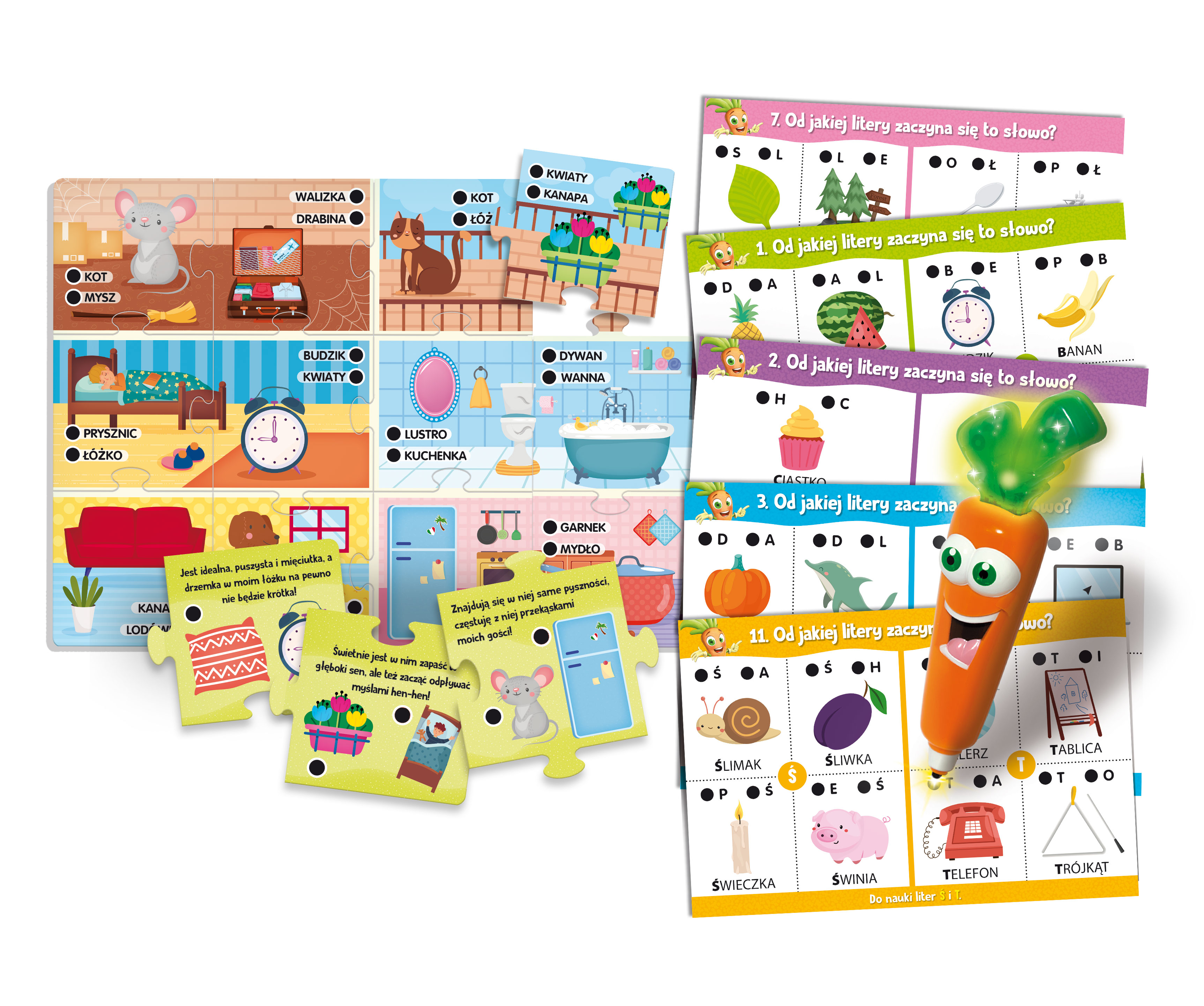 Zestaw edukacyjny Carotina ABC Lisciani - puzzle z domem i interaktywne karty