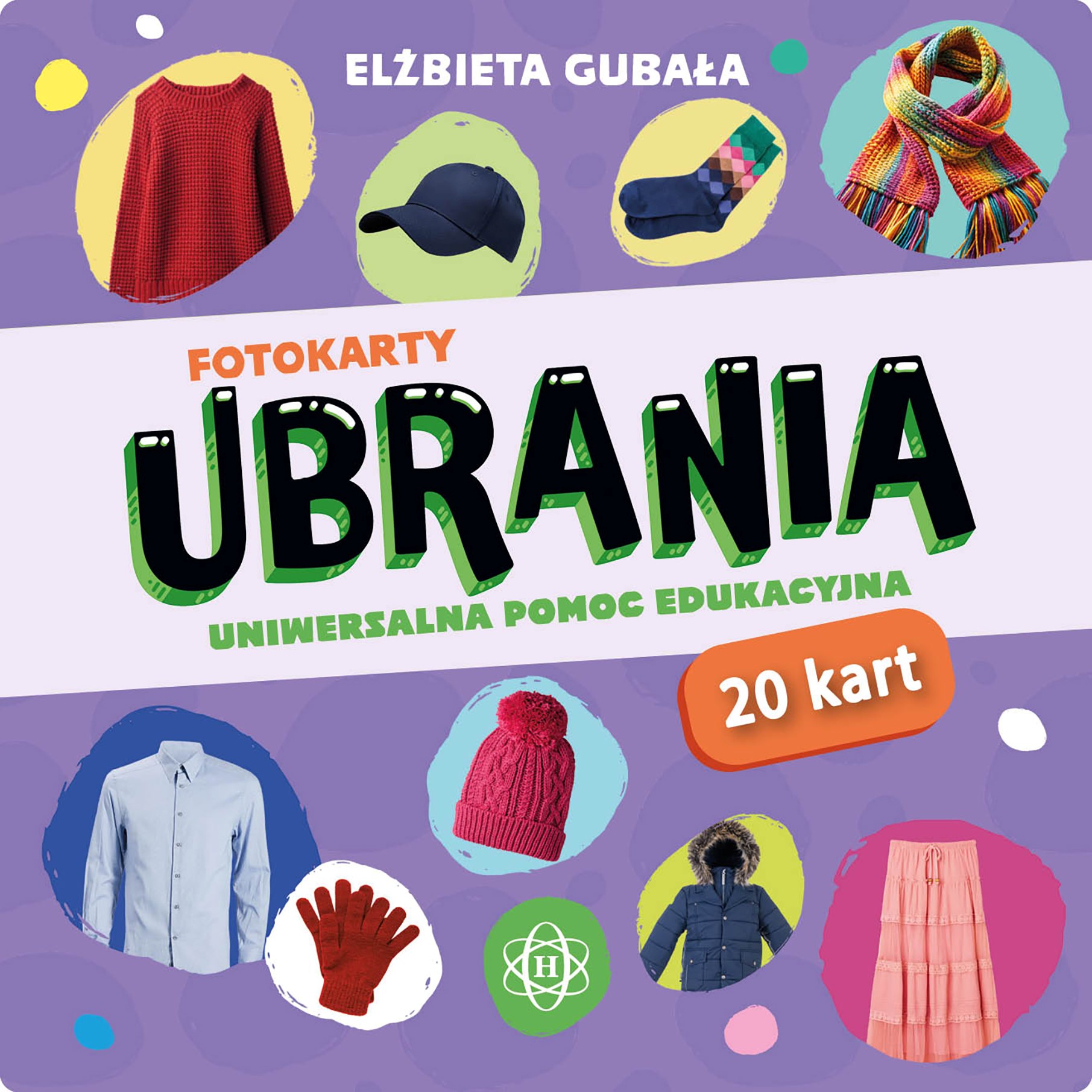 Fotokarty Ubrania 20 kart edukacyjnych Harmonia podręczniki przedstawiające różne elementy garderoby