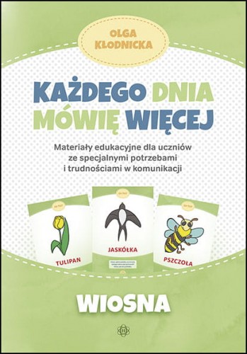 Materiały edukacyjne Każdego dnia mówię więcej Wiosna Harmonia podręczniki - okładka książki z dużymi obrazkami wspierającymi mowę