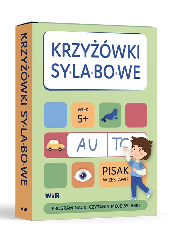 Krzyżówki sylabowe zestaw edukacyjny Wir (T) do nauki czytania i pisania metodą sylabową dla dzieci 5 plus