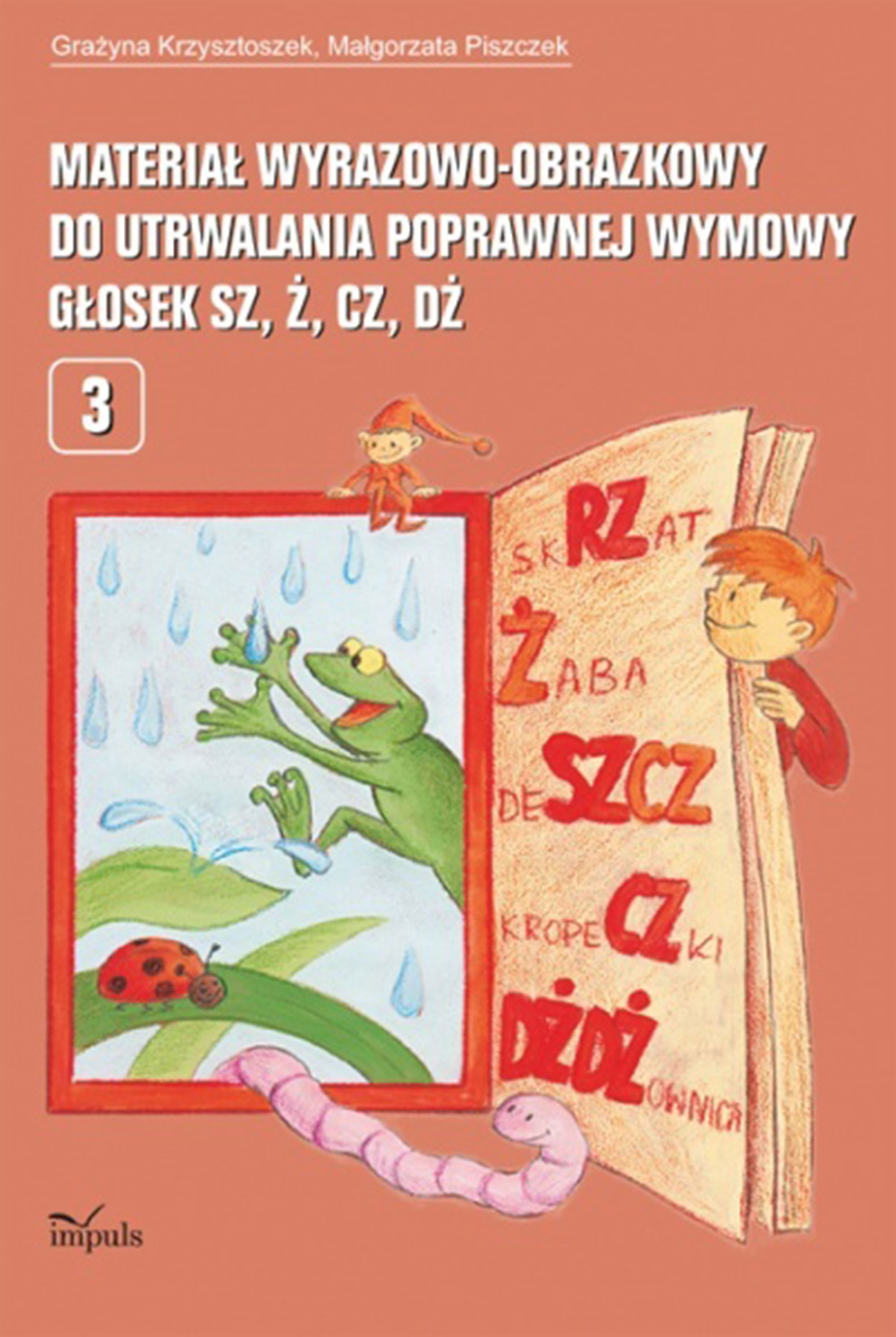 Materiał wyrazowo-obrazkowy do wymowy sz, ż, cz, dż IMPULS 282x190x8 mm